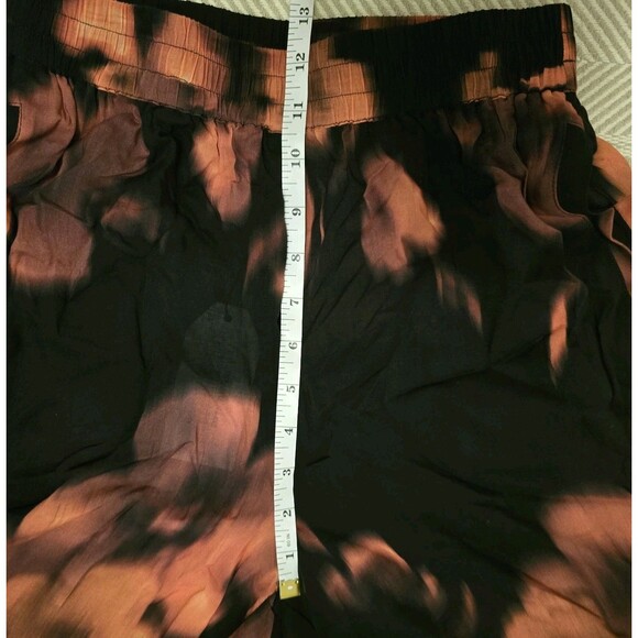 Universal Standard Wide-Leg Rayon Pants Womens Black Floral 4XS Elastic Waist - Picture 8 of 12